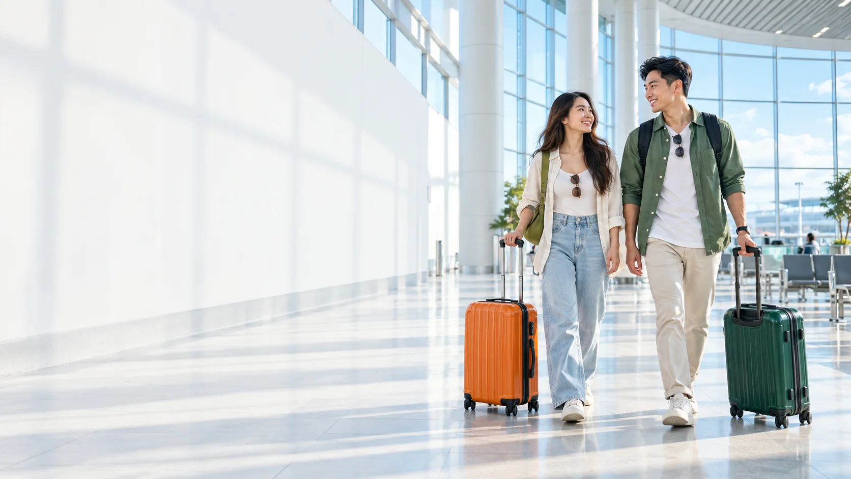 Du khách cùng vali, hình minh họa dành riêng cho nền tảng booking igovi